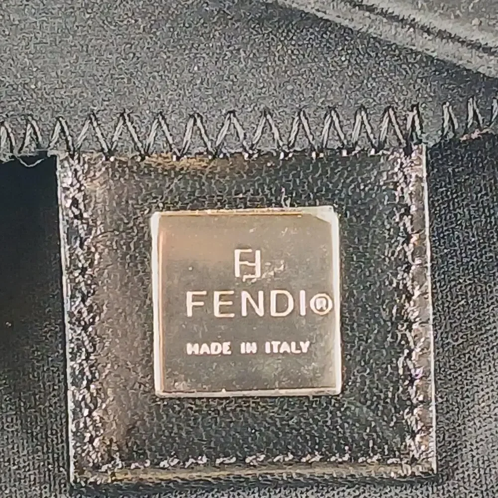 Authentic Fendi Mamma Black Neoprene Baguette Shoulder Bag COA Verified Seller - Picture 2 of 16